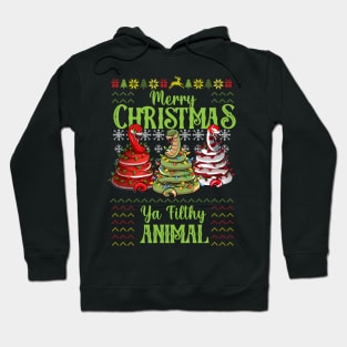 Merry Christmas ya Filthy Animal Hoodie